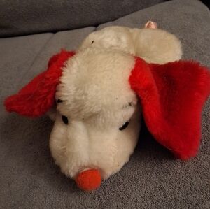 Vtg 1977 Russ Berrie LUVY Dog Plush | Red & White Luv-Pets Puppy Rare